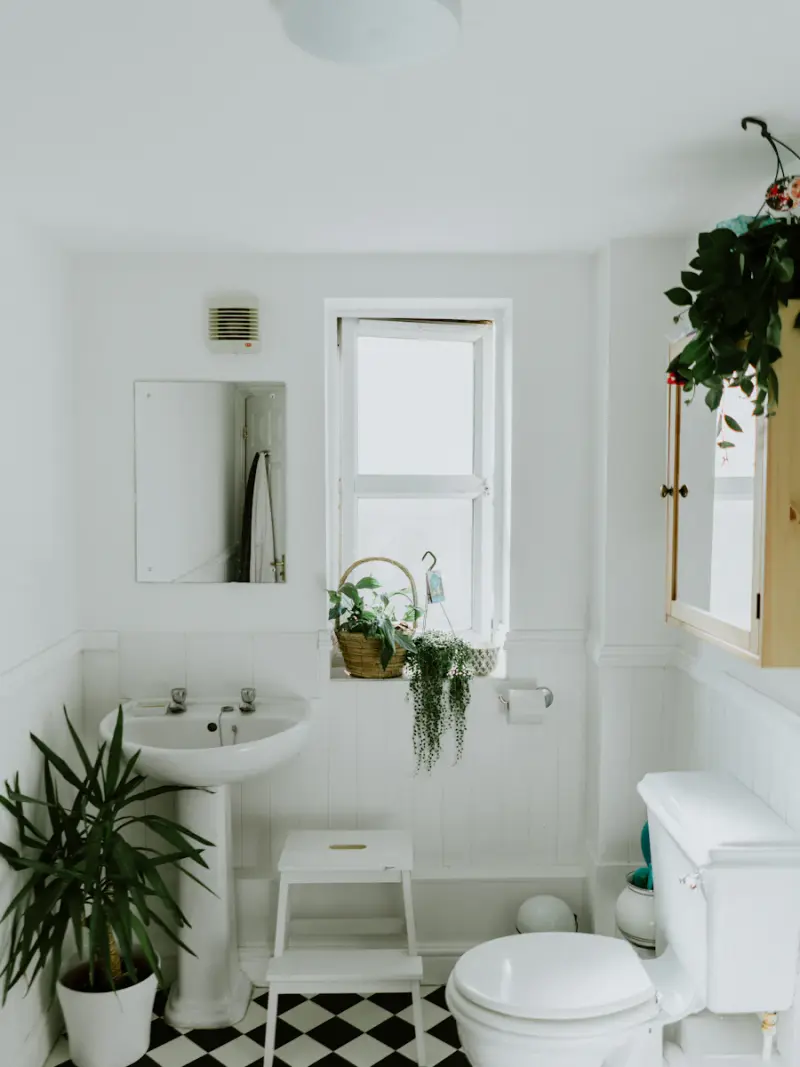 Spotless white bathroom